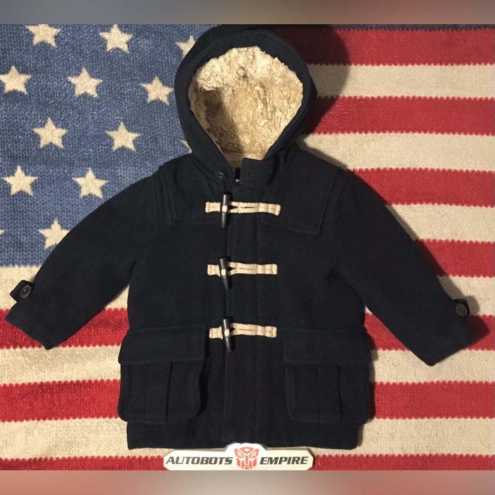 NWOT Vintage Baby Gap Toddler WINTER WOOL PEACOAT Navy Jacket 3 Years Tnf Rlpc